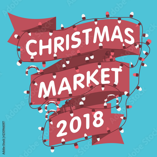 Vector Christmas Market poster template