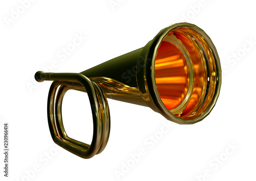 3D Rendering Toy Trumpet on White