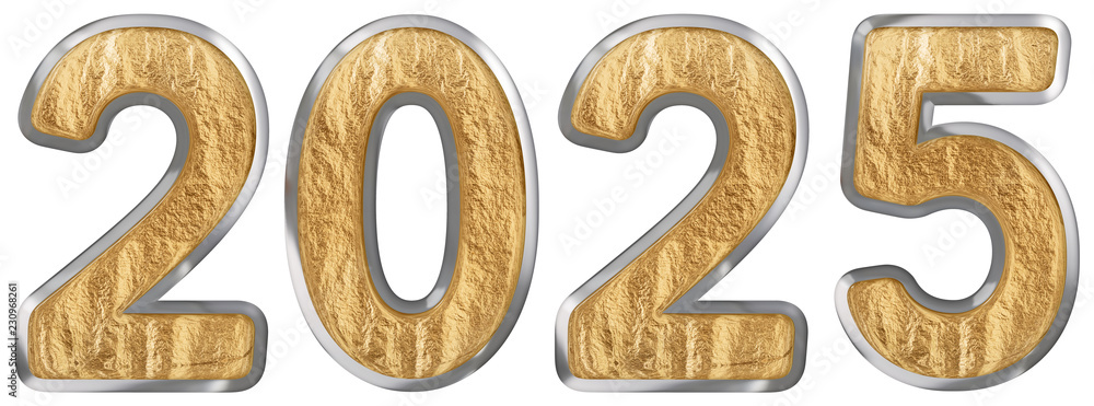 Inscription 2025 isolated on white background, 3d render Inscription 2025 isolated on white background, 3d render