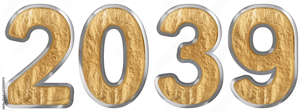Inscription 2039 isolated on white background, 3d render Inscription 2039 isolated on white background, 3d render