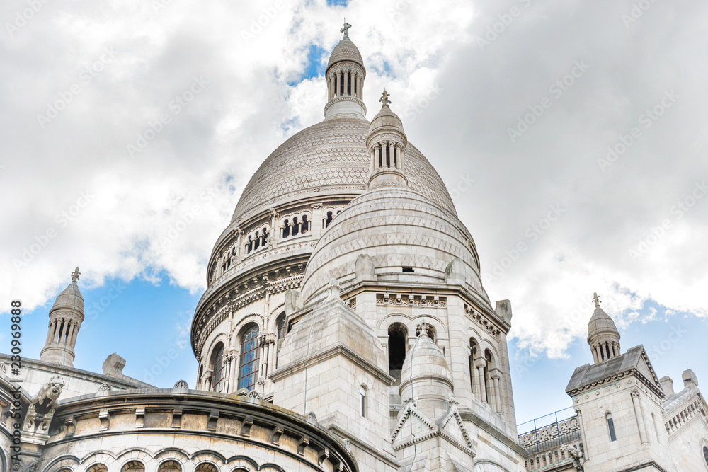 Basilica of the Sacred Heart of Paris or Basilica Coeur Sacre on Montmartre in Paris, France