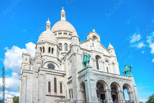 Basilica of the Sacred Heart of Paris or Basilica Coeur Sacre on Montmartre in Paris