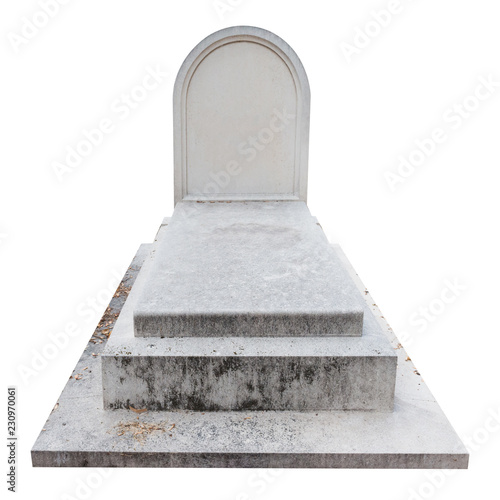 Blank gravestone from marble isolated on white background