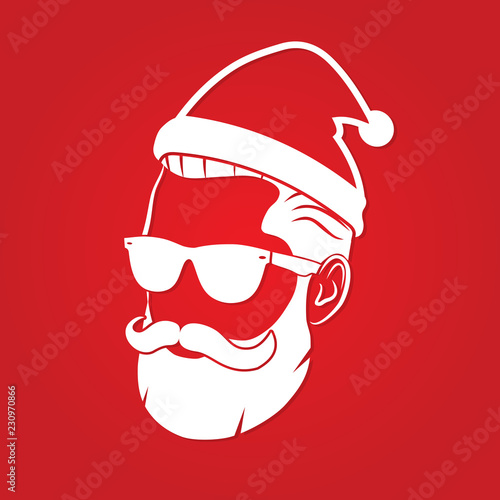 Hipster Santa Claus icon. Vector illustration.