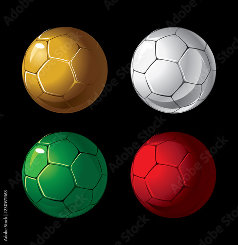 Colorful balls on a black background.