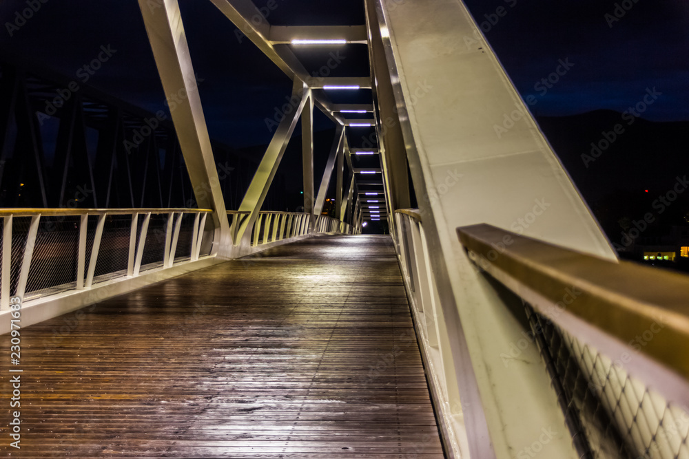 Night shot at Deggendorf pedestrian bridge - Bavaria - Germany