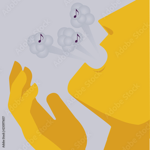 Lung Cancer awareness. Symptom. Wheezing. Infographic. Vector illustration. Healthcare poster or banner template.
