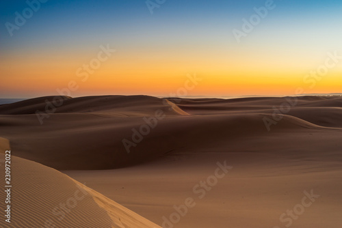 Sunset at Stockton Sand Dunes, Australia. 