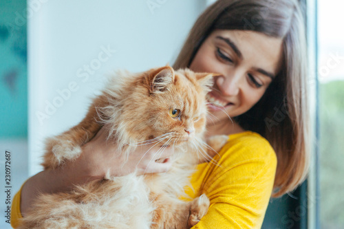 happy healthy cat with lots of love