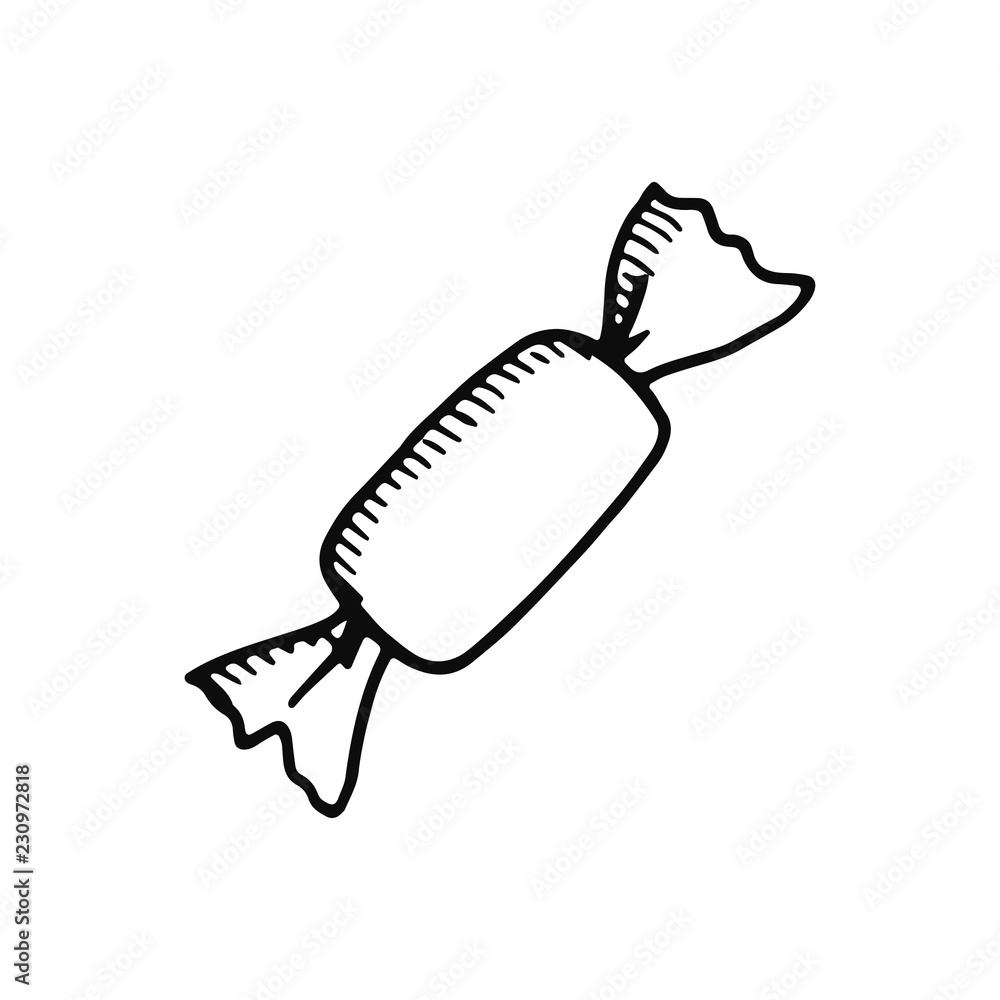candy cane icon. isolated object sketch black on white background candy cane icon. isolated object sketch black on white background