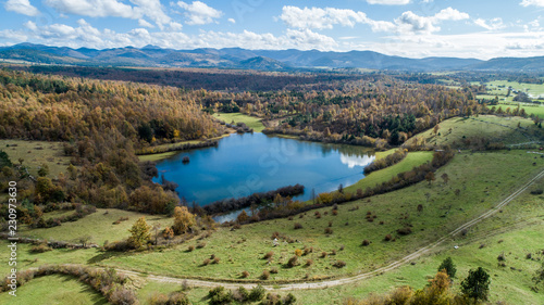 Pivka intermittent lakes (Pivška Jezera; Jezera Pivke) are hydrologic phenomena in Slovenia. A group of 17 lakes inundates karst depressions during high water levels in late autumn and again in spring photo