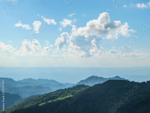View of mountains and cloudy bluesky