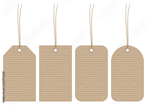 Set 4 Hangtags Brown Paper
