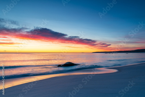 Cosy Corner  Bay of Fires  Tasmania  Australia. Stunning sunrise of the epic location on the north east coast of Tasmania.