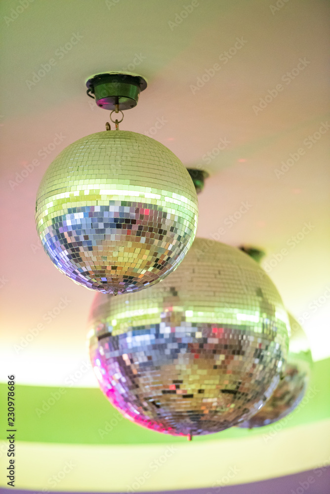 Fototapeta premium Disco balls.night party background photo