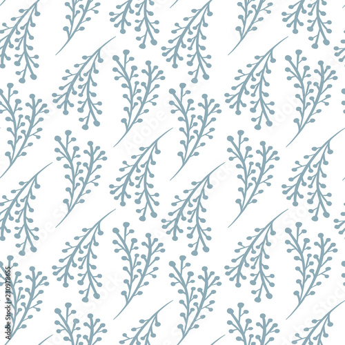 Fototapeta Naklejka Na Ścianę i Meble -  Christmas vector seamless pattern in Scandinavian style. Best for pillow, typography design, curtains