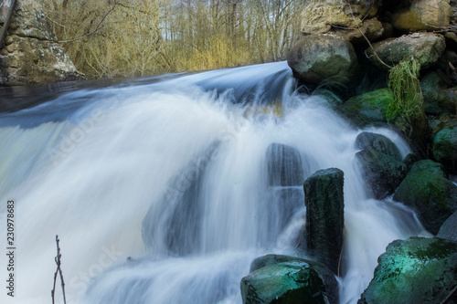 falls current course flow movement water splashes drop