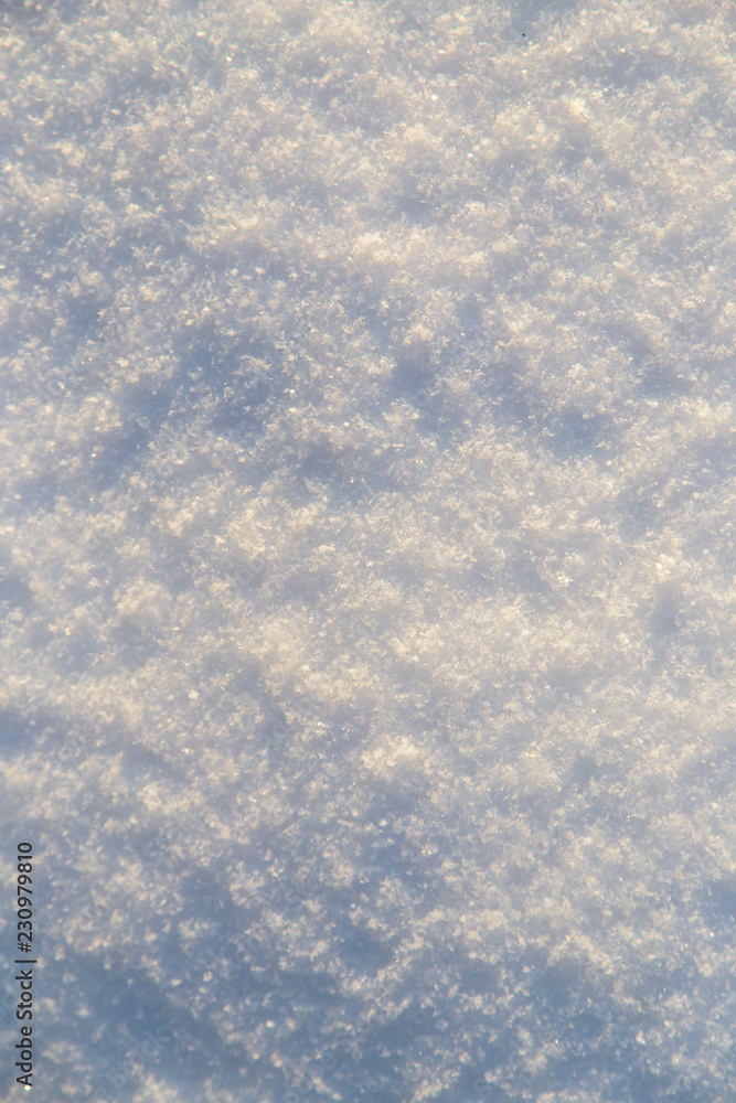 Snow at sunrise as an abstract background