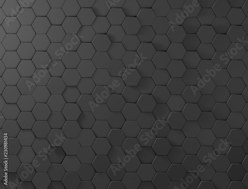 Beautiful abstract shiny light and wall background honeycomb in dark color © kugelwolf