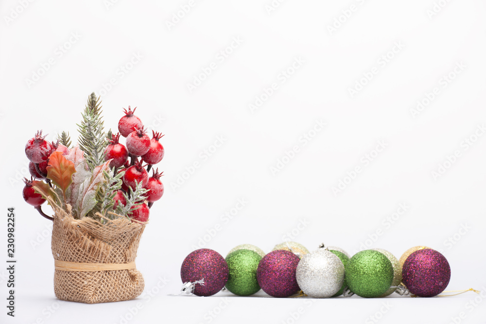 Christmas arrangement of Christmas tree decorations Christmas arrangement of Christmas tree decorations