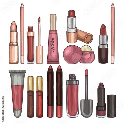 Types of lipsticks and lip glosses