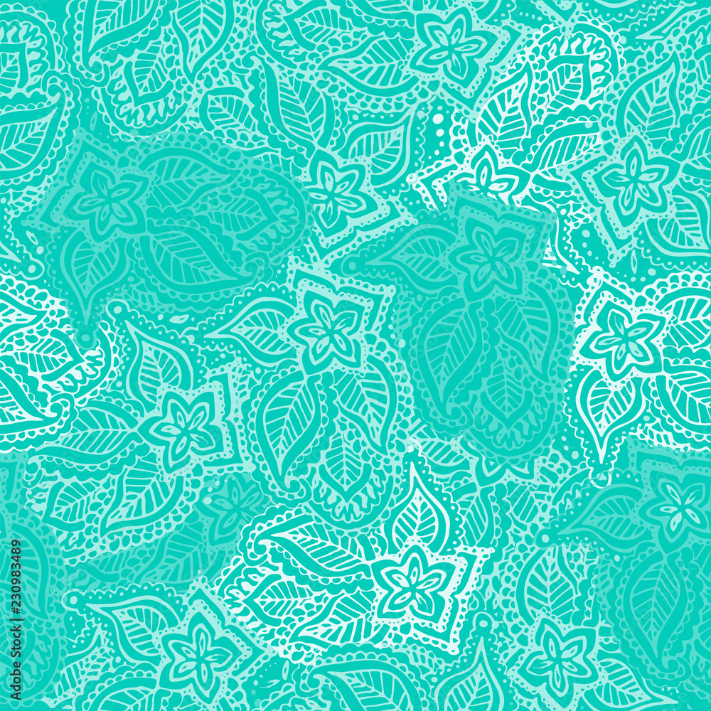 Obraz premium Seamless hand drawn abstract floral pattern. Vector illustration