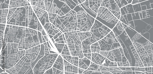 Urban vector city map of Augsburg, Germany