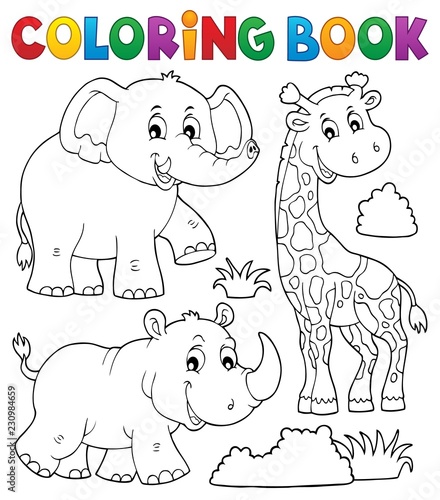 Coloring book African nature theme set 2