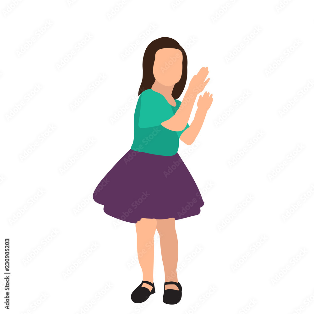 isolated, silhouette in flat style, little girl dancing isolated, silhouette in flat style, little girl dancing