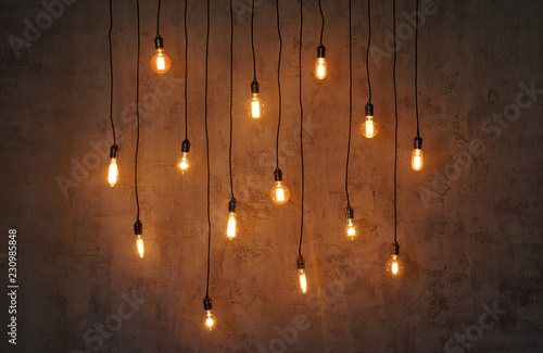 Fotografia Edison light bulb background