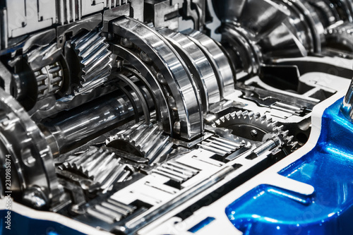 Billede på lærred gears of the gearbox in the section