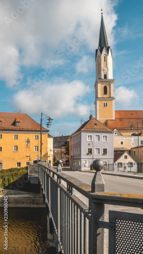 Smartphone HD wallpaper of beautiful church at Vilshofen - Vils - Bavaria - Germany