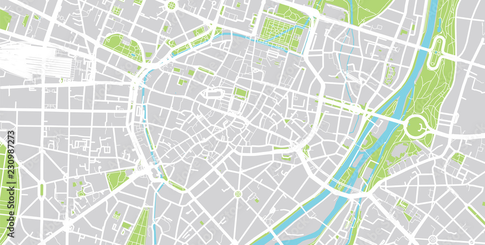 Naklejka premium Urban vector city map of Munich, Germany