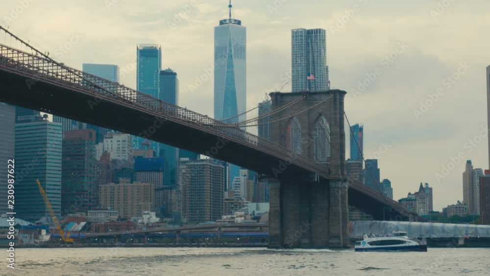JIB DX View of New York City Manhattan downtown skyline. 4K UHD JIB DX View of New York City Manhattan downtown skyline. 4K UHD