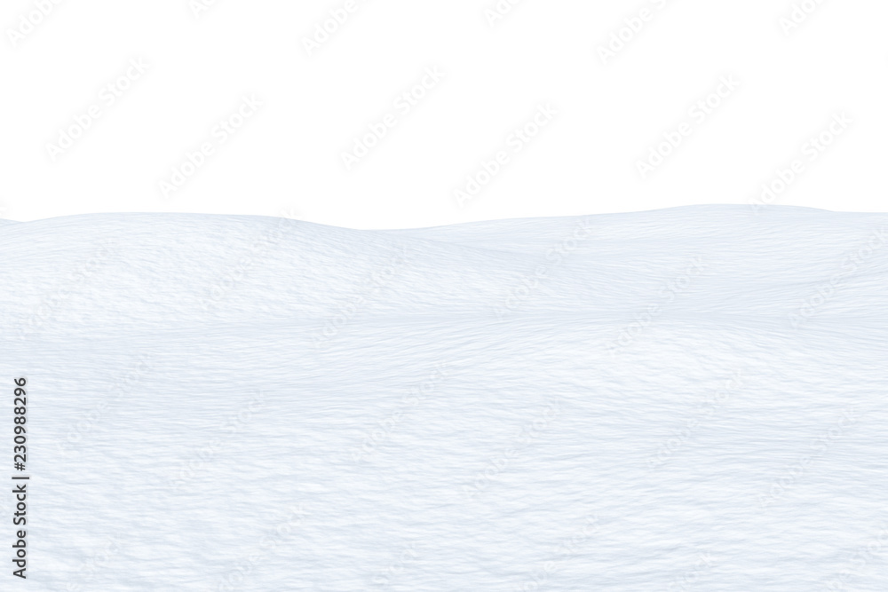 Snow field with smooth surface isolated - obrazy, fototapety, plakaty 