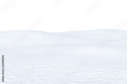 Snow field with smooth surface isolated photo