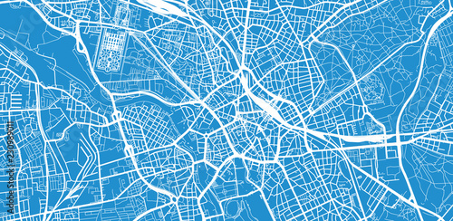 Urban vector city map of Hanover, Germany