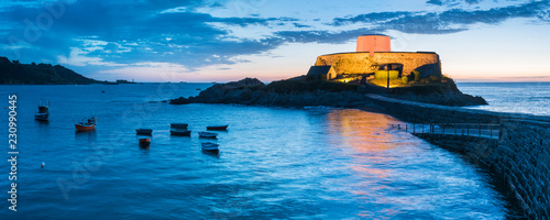 Fort Grey (Cup and Saucer) at night, Guernsey, Channel Islands
