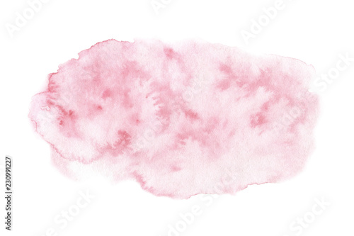 Hand painted pastel pink watercolor texture isolated on the white background. Template for cards and wedding invitations.
