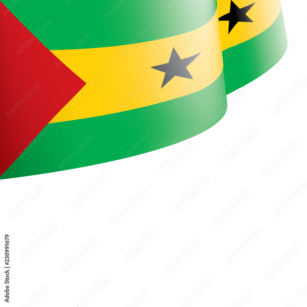 Sao Tome and Principe flag, vector illustration on a white background Sao Tome and Principe flag, vector illustration on a white background