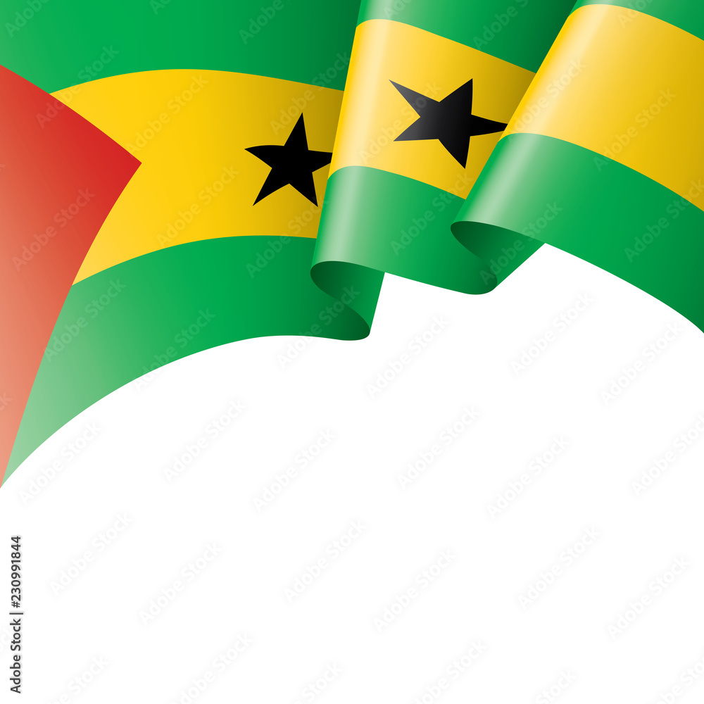 Sao Tome and Principe flag, vector illustration on a white background Sao Tome and Principe flag, vector illustration on a white background