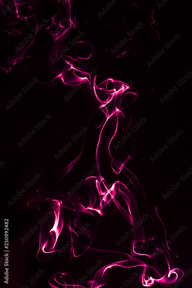 Creative Abstract Pink Smoke Pattern on Black Background