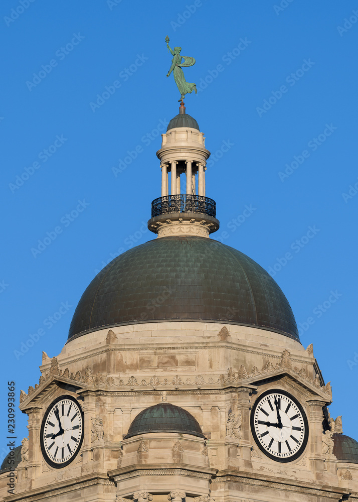 Clock tower of the Allen County Courthouse in Fort Wayne, Indiana