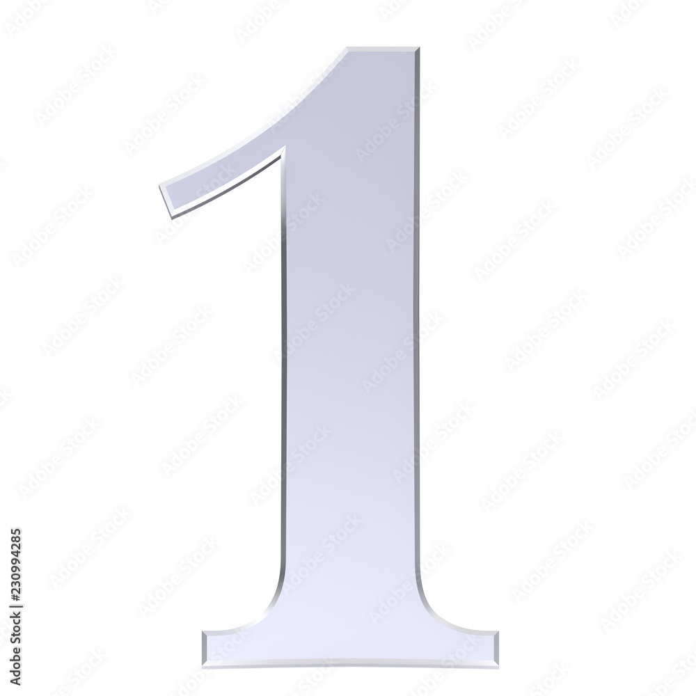 1 number one 3d silver 1 number one 3d silver