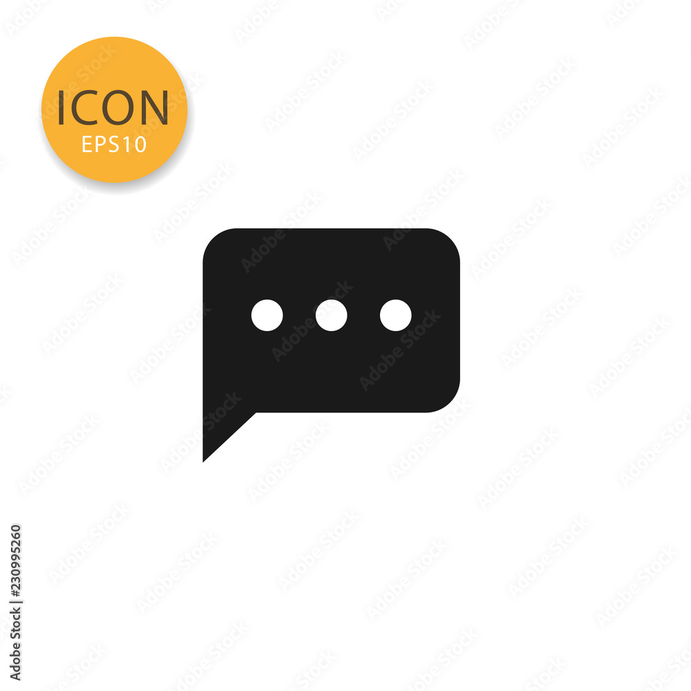 Speech bubble icon isolated flat style. Speech bubble icon isolated flat style.