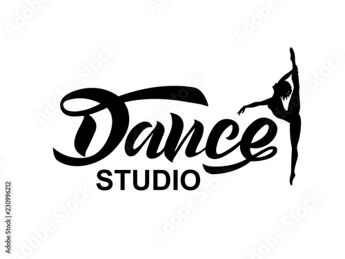 vector illustration of Handwritten brush lettering for dance studio