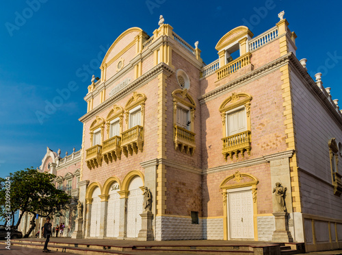 The facade of the Teatro Heredia (Teatro Adolfo Mejia) in Cartagena de Indias, Colombia photo