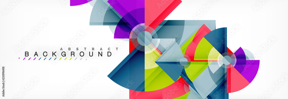 Triangles and circle geometric background Triangles and circle geometric background