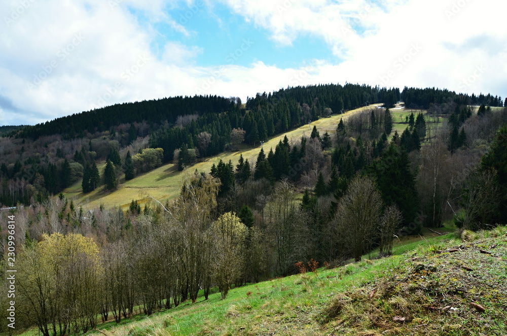 View to the spring landscape in the Ore Mountains
View to the spring landscape in the Ore Mountains