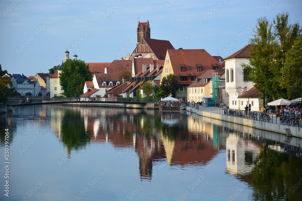 View in the city of LANDSHUT , Bavaria, region Franconia, Germany
